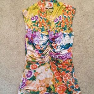 ETRO MILANO 100% Silk multicolored top. COUTURE